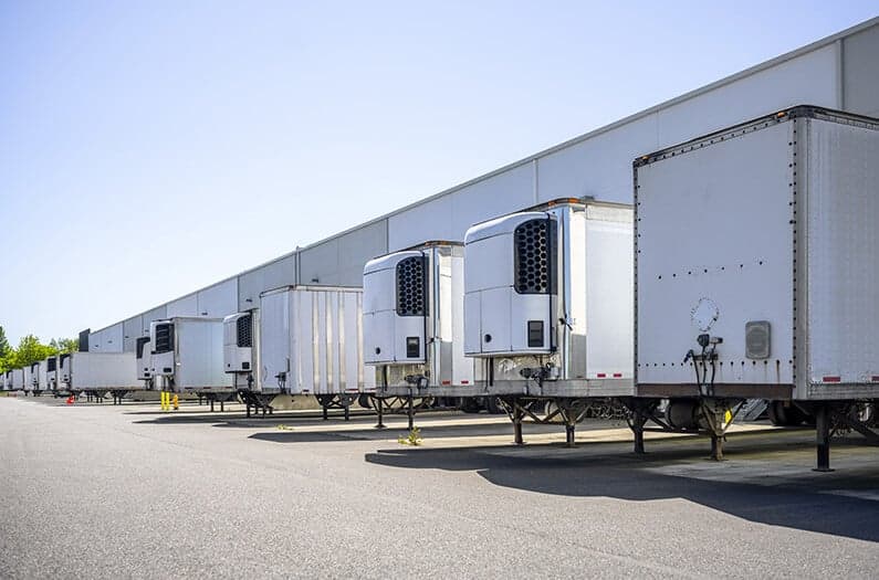 Nationwide Haul trailers at a warehouse dock