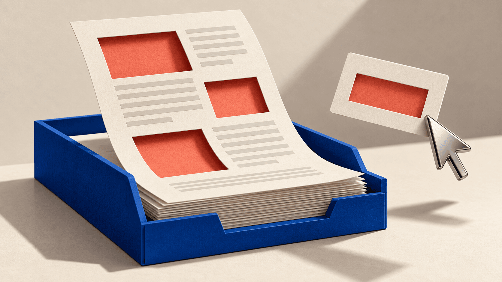 Conceptual illustration of a polished report with missing rectangular sections, representing gaps in source coverage.