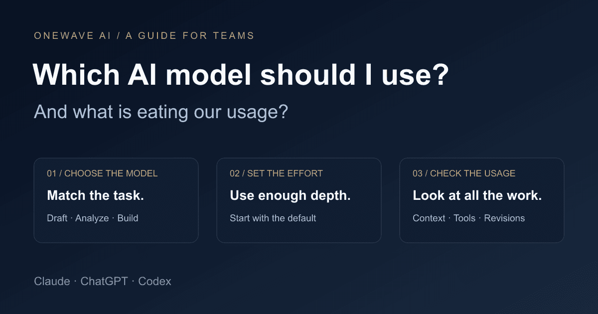 Which AI Model Should My Team Use—and What Is Eating Our Usage?